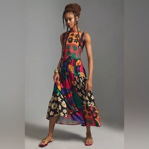 🌈 FARM Rio x Anthropologie Patchwork Midi Dress | Size M 🌈